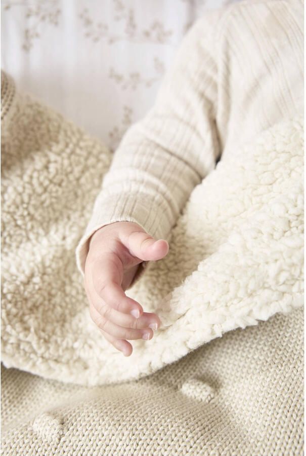 Meyco reversible wiegdeken Knots met teddy beige - Foto 2
