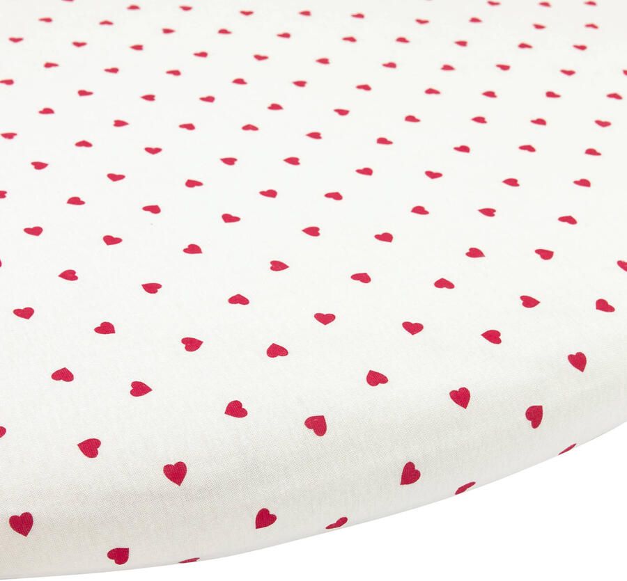 Meyco rond boxmatras hoeslaken Sweet Heart wit rood - Foto 2