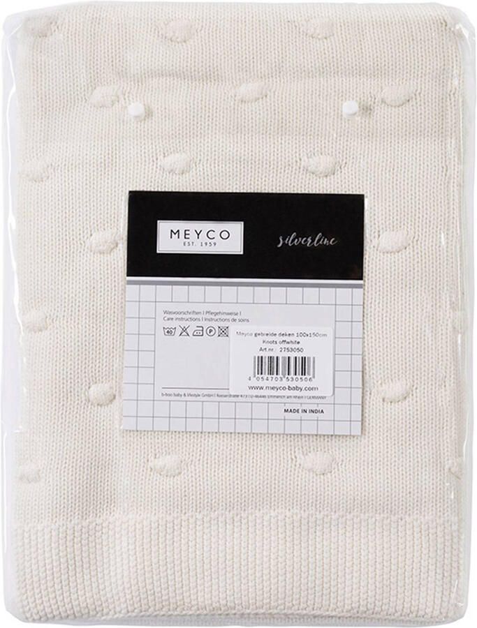 Meyco Silverline Knots ledikantdeken 100x150 cm gebroken wit - Foto 2