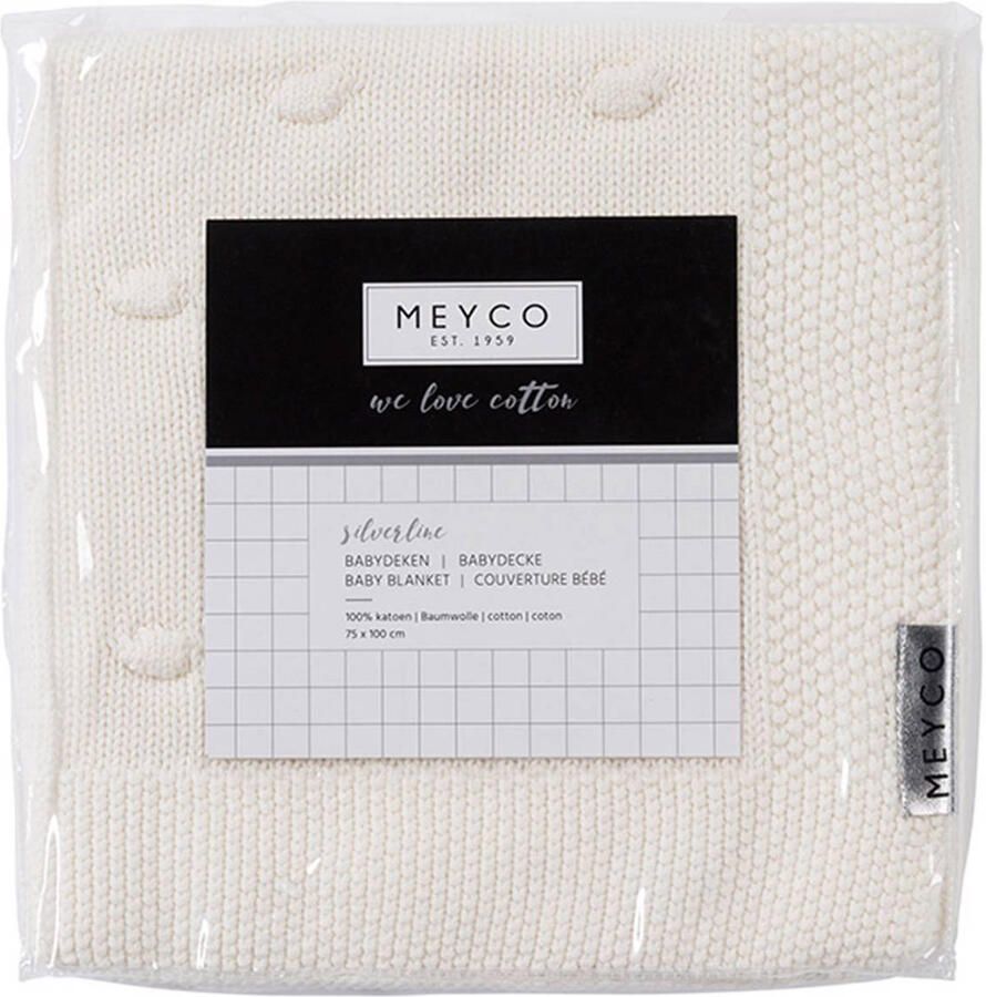 Meyco Silverline Knots wiegdeken 75x100 cm gebroken wit