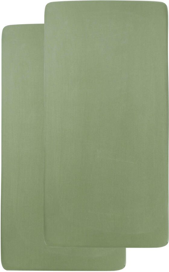 Meyco wieg hoeslaken set van 2 groen - Foto 2