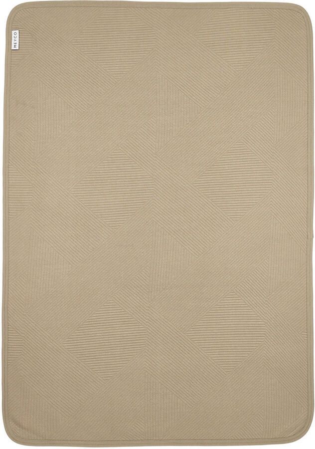 Meyco wiegdeken Jacquard van flanel taupe - Foto 2