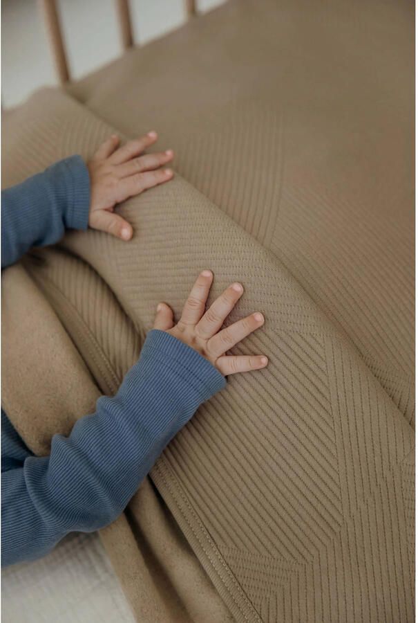 Meyco wiegdeken Jacquard van flanel taupe - Foto 3