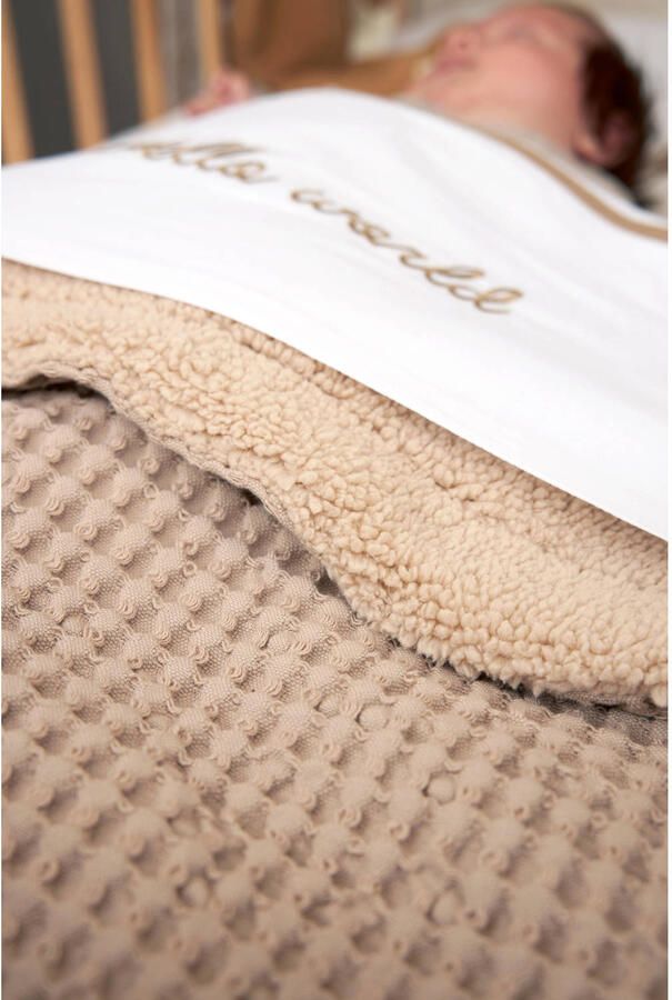 Meyco wiegdeken wafel teddy sand - Foto 2