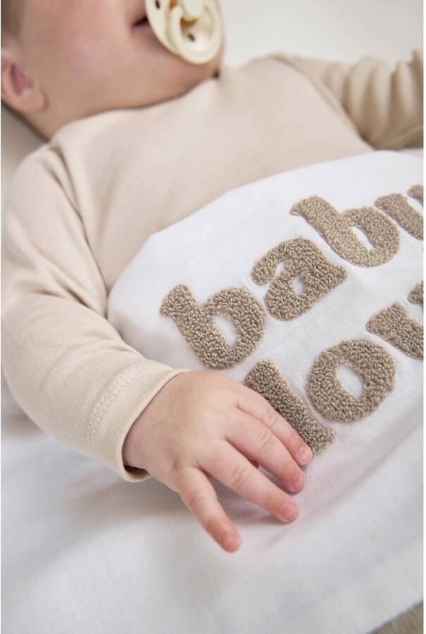 Meyco wieglaken Baby Love wit beige - Foto 2