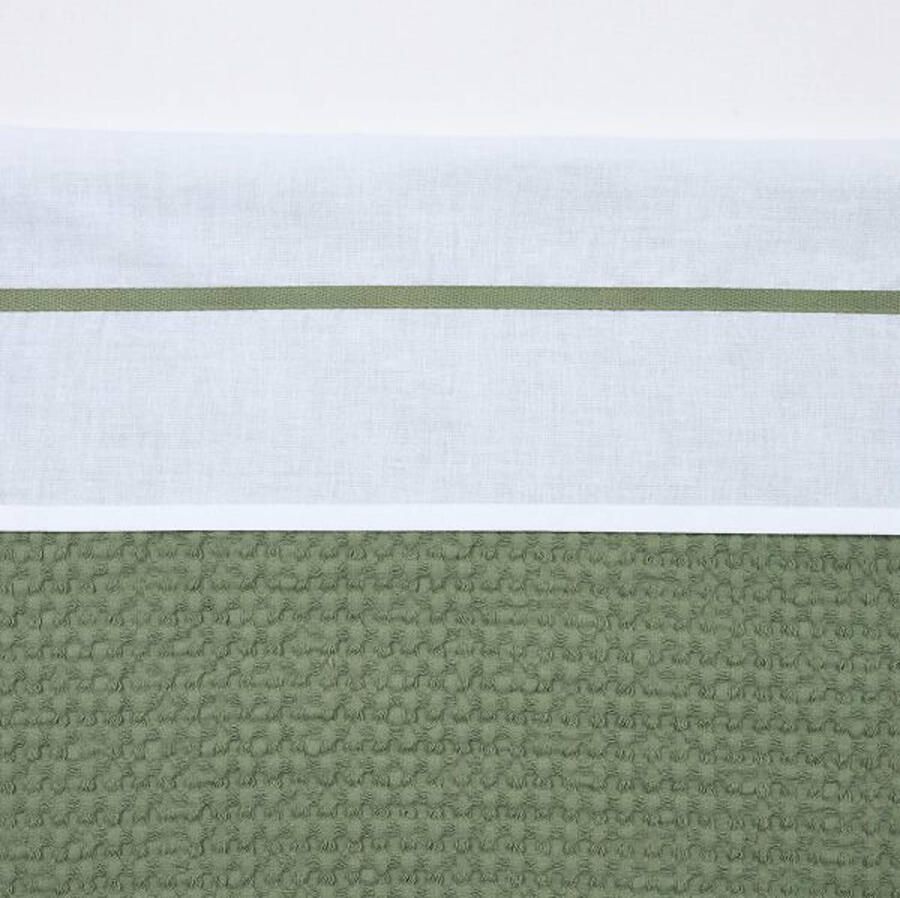 Meyco wieglaken met bies wit groen - Foto 3