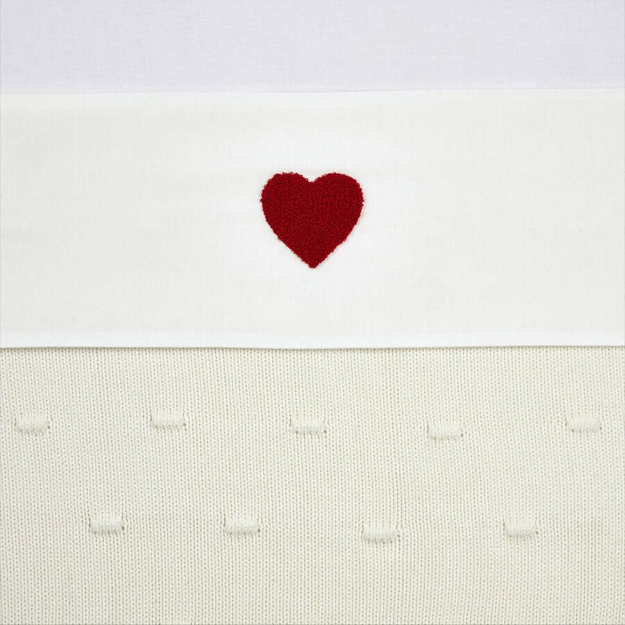 Meyco wieglaken Sweet Heart wit rood - Foto 3
