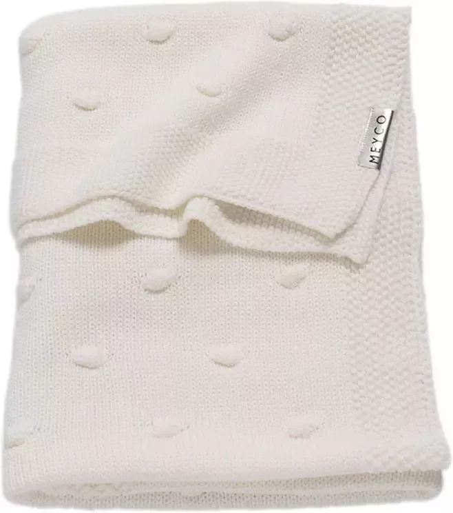 Meyco Silverline Knots ledikantdeken 100x150 cm gebroken wit - Foto 3