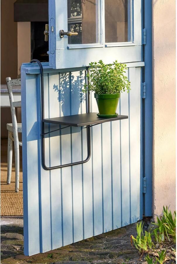 Mica Decorations Seatle Hangtafel Balkon Tafeltje Buiten Plateau voor Balkon 57 5 x 38 cm Metaal Zwart - Foto 2