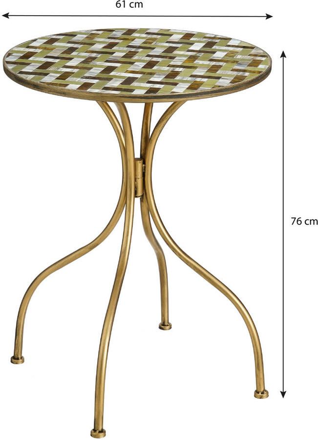 Mica Decorations Alanza Bistrotafel H76 x Ø61 cm Metaal Groen