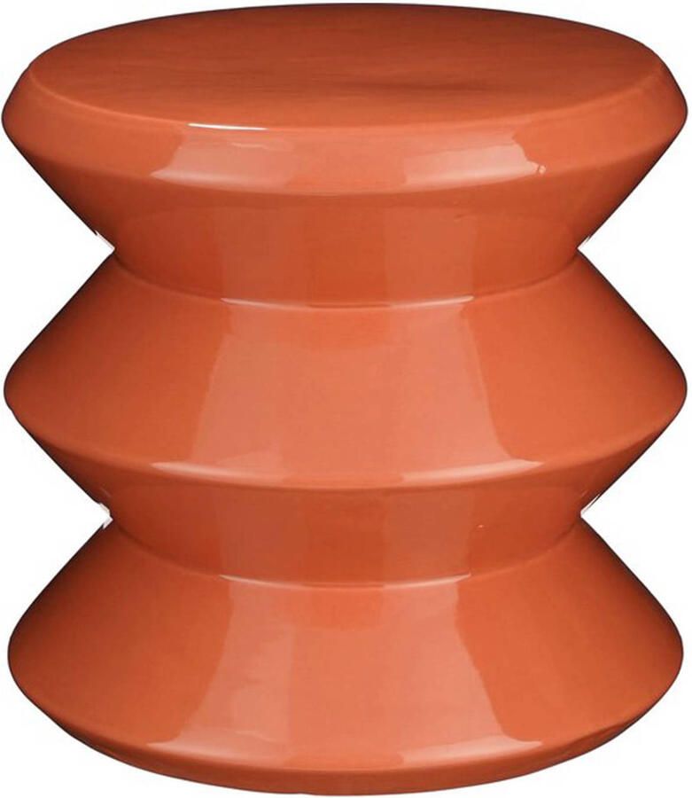 Mica Decorations Bijzettafel H28 x Ø31 cm Keramiek Oranje - Foto 3