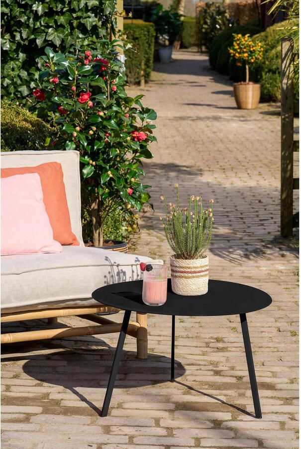Mica Decorations Seatle Bijzettafel voor Buiten Salontafel Rond Plantentafel en Koffietafel H30 x Ø38 cm Metaal Zwart - Foto 2