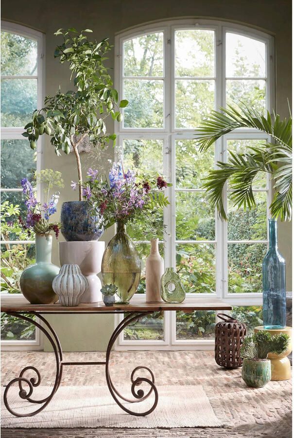 Mica Decorations Stage Bijzettafel H45 x Ø35 cm Cement Geel - Foto 2