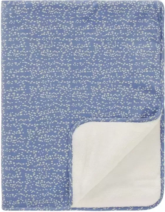 Noppies Teddy Fancy Dot reversible wiegdeken teddy75x100 cm Colony Blue