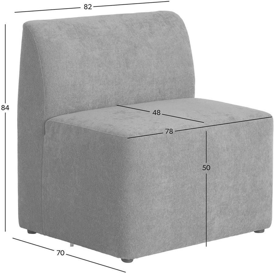 NOUS Living 1-zits element eetkamerbank Rhea 82 cm - Foto 2