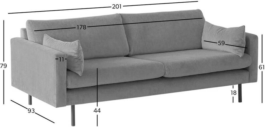 NOUS Living 3-zitsbank Adam - Foto 2