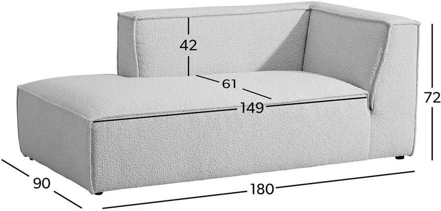 NOUS Living chaise longue links Newton - Foto 3