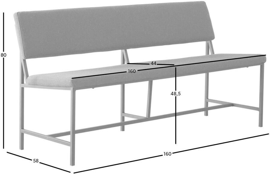 NOUS Living eetkamerbank Sven 160 cm - Foto 2
