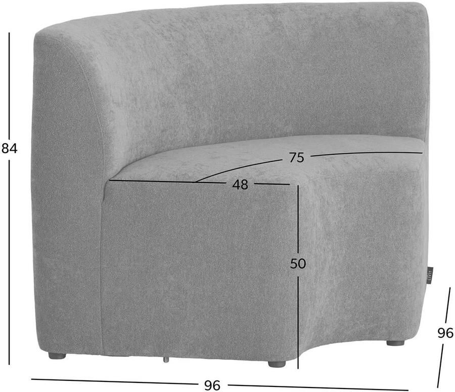 NOUS Living hoek element eetkamerbank Rhea 96 cm - Foto 3