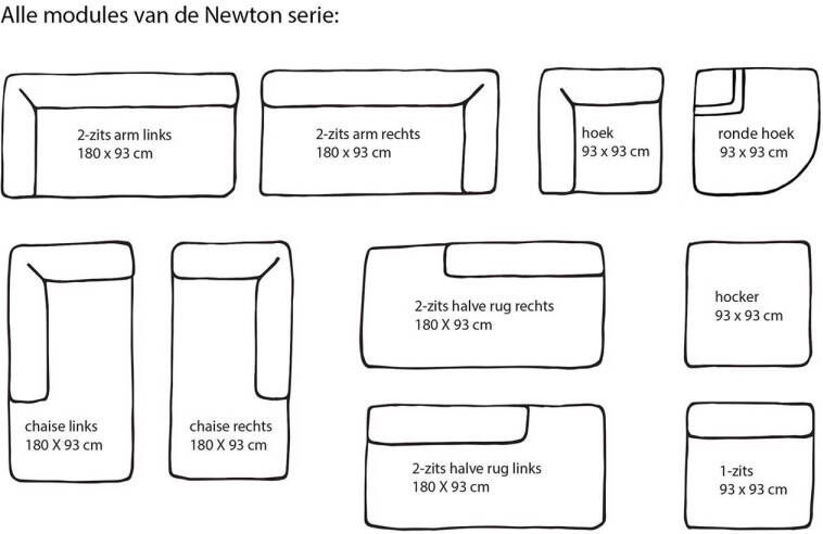 NOUS Living Newton modulair bankelement (2-zits arm links)