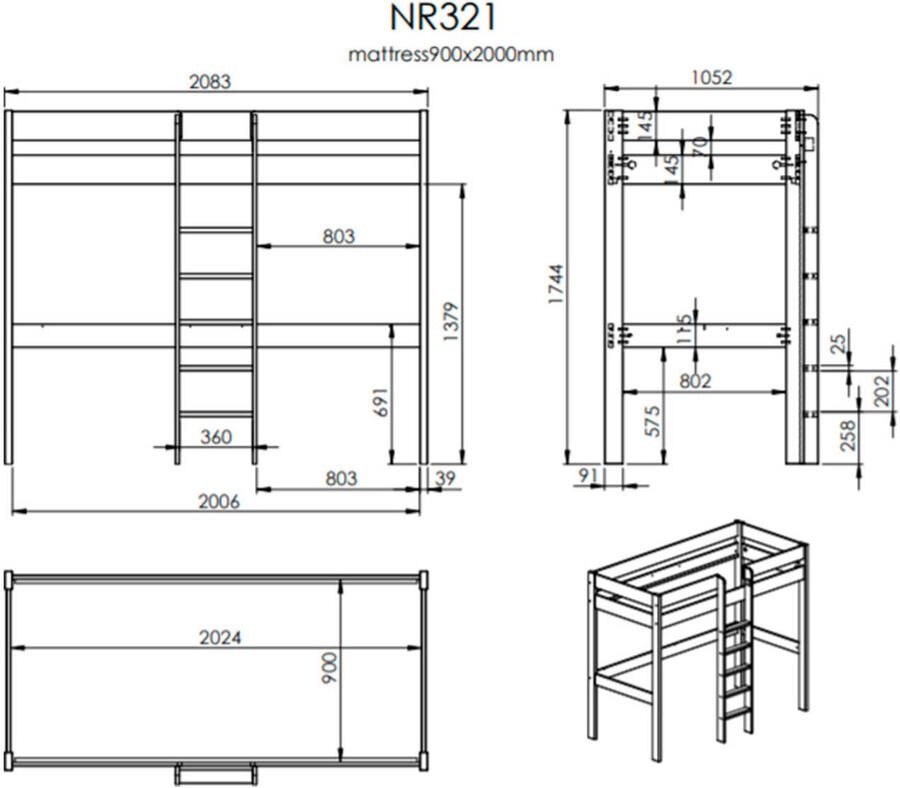 NOUS Kids hoogslaper Robin (90x200 cm) - Foto 3