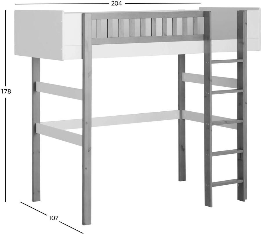 NOUS Kids kinderhoogslaper met bureau Seto (90x200 cm) - Foto 2