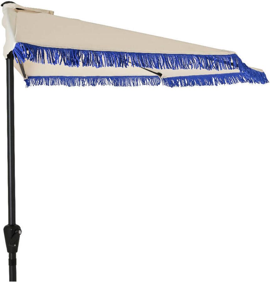 Outdoorliving by Decoris balkonparasol wit blauw (270x135 cm) - Foto 3