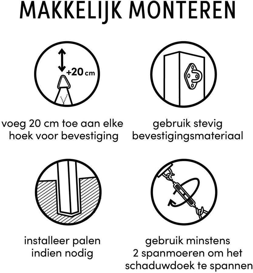 Platinum sun & shade Platinum Schaduwdoek vierkant antraciet 360x360 - Foto 2