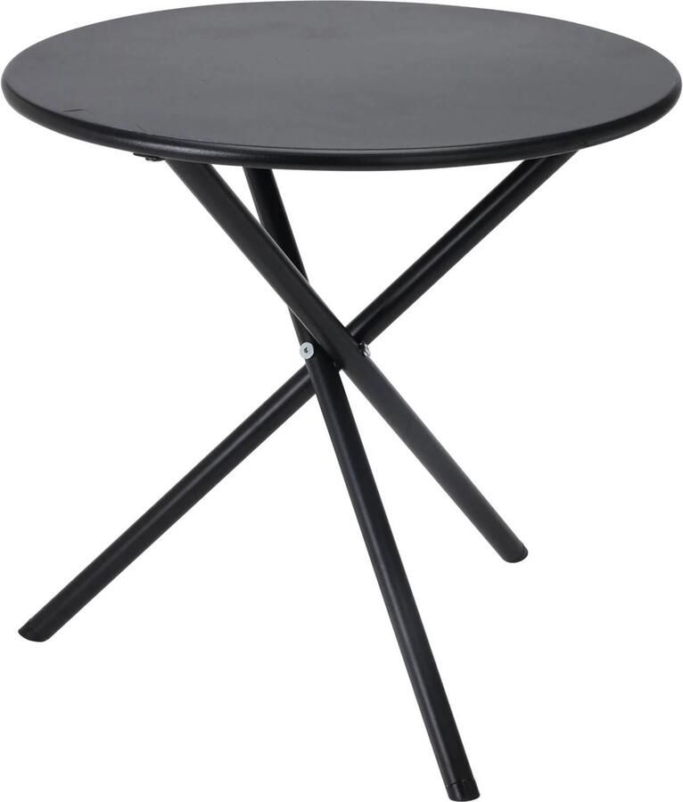 Ambiance Ronde Bijzettafel – Compact 48x48 cm – Zwart Poedergecoat Staal – Modern & Duurzaam – Eenvoudige Montage