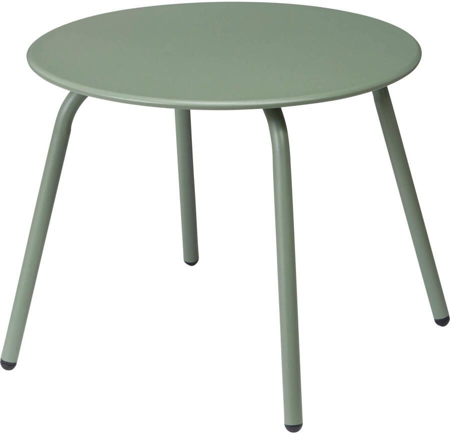Ambiance Tuin bijzettafeltje groen metaal Dia 50 cm Hoogte 40 cm rond koffietafel