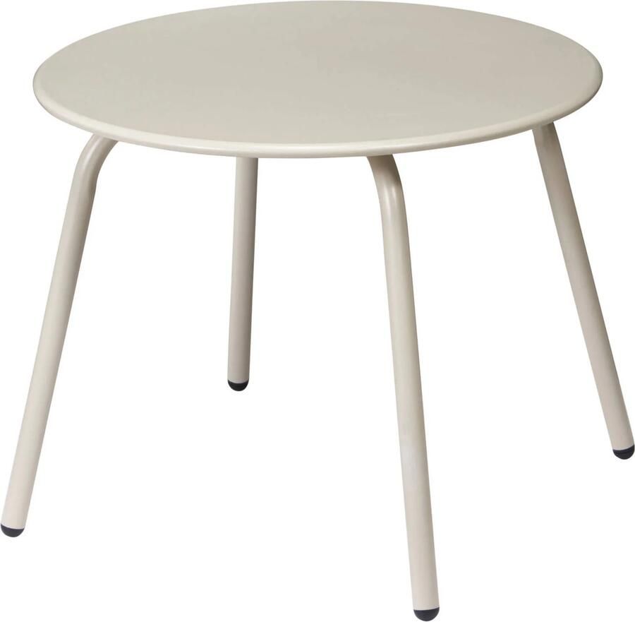 Ambiance Tuin bijzettafeltje beige metaal Dia 50 cm Hoogte 40 cm rond koffietafel