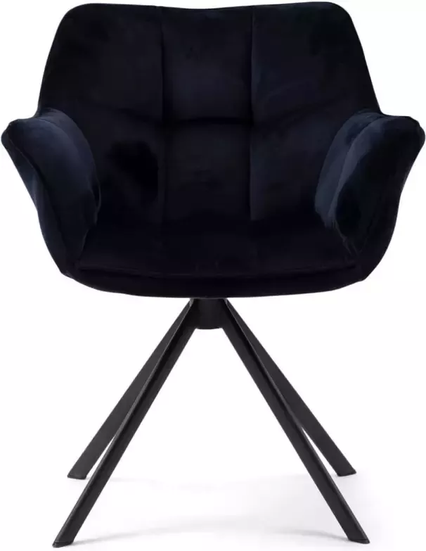 Riviera Maison Eetkamerstoel Met Armleuning Carnaby Dining Armchair Velvet Blauw