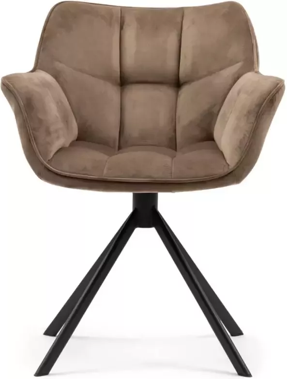 Riviera Maison Eetkamerstoel draaibaar Carnaby Dining Armchair Polyester IJzer Goud