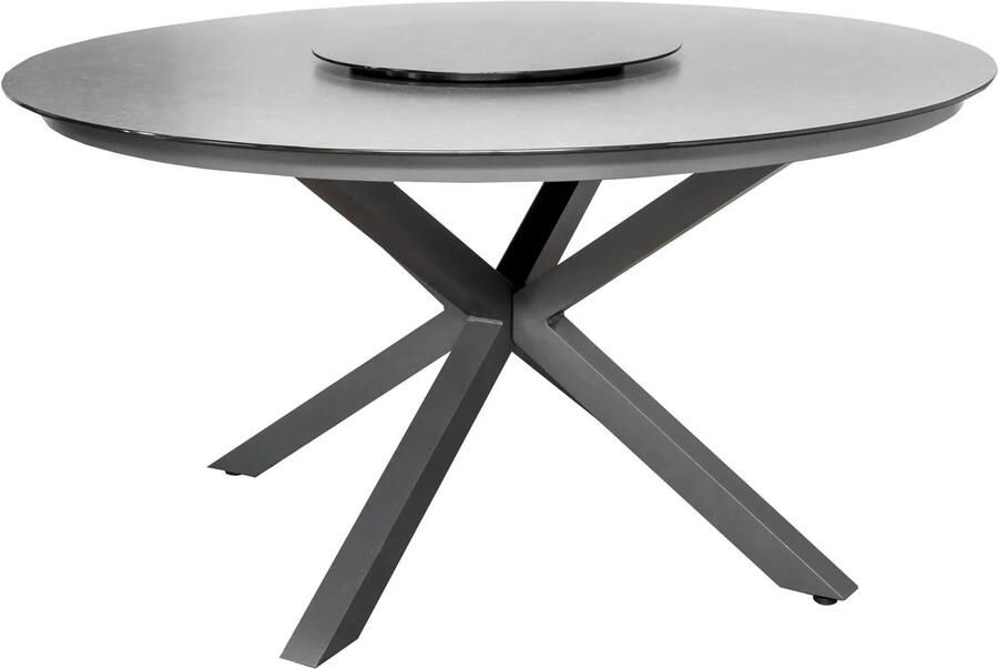 SenS-Line Tuintafel Rond ø145cm Antraciet Keramiek 4-6 Personen