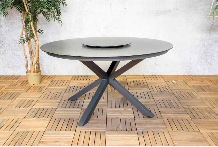 SenS-Line Tuintafel Rond ø145cm Antraciet Keramiek 4-6 Personen - Foto 2