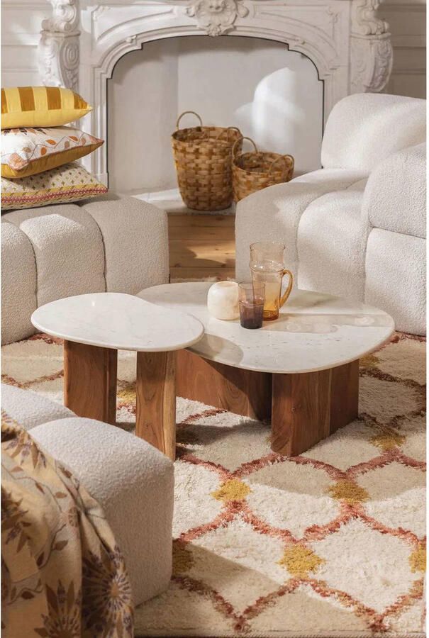 Sissy-Boy Houten koffietafel met marmer blad klein - Foto 2