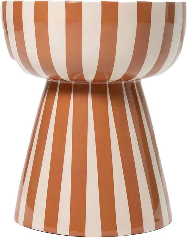 Sissy-Boy PRE-ORDER: Terracotta gestreepte mushroom bijzettafel - Foto 2