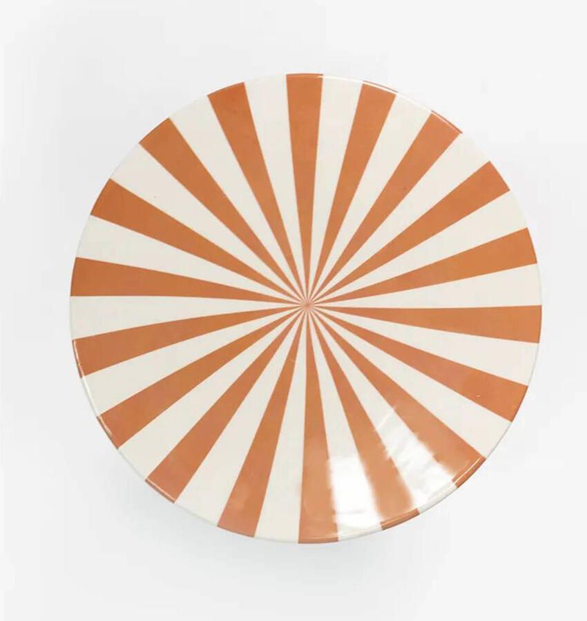 Sissy-Boy PRE-ORDER: Terracotta gestreepte mushroom bijzettafel - Foto 4