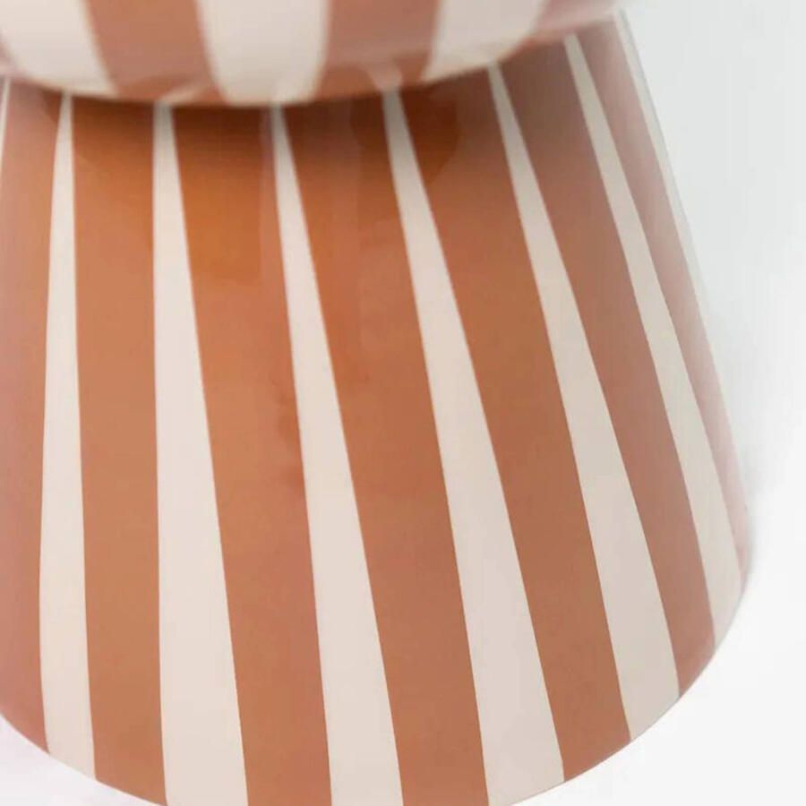Sissy-Boy PRE-ORDER: Terracotta gestreepte mushroom bijzettafel - Foto 3