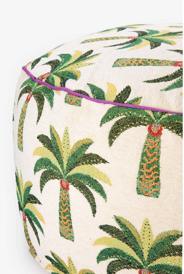 Sissy-Boy Multicolour jacquard poef met palmboom print - Foto 2