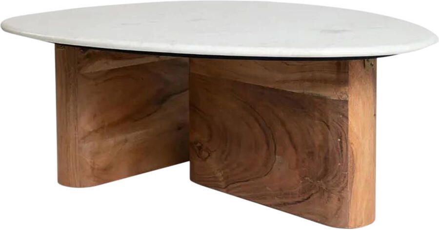 Sissy-Boy Houten koffietafel Marmer blad Organische vorm - Foto 3