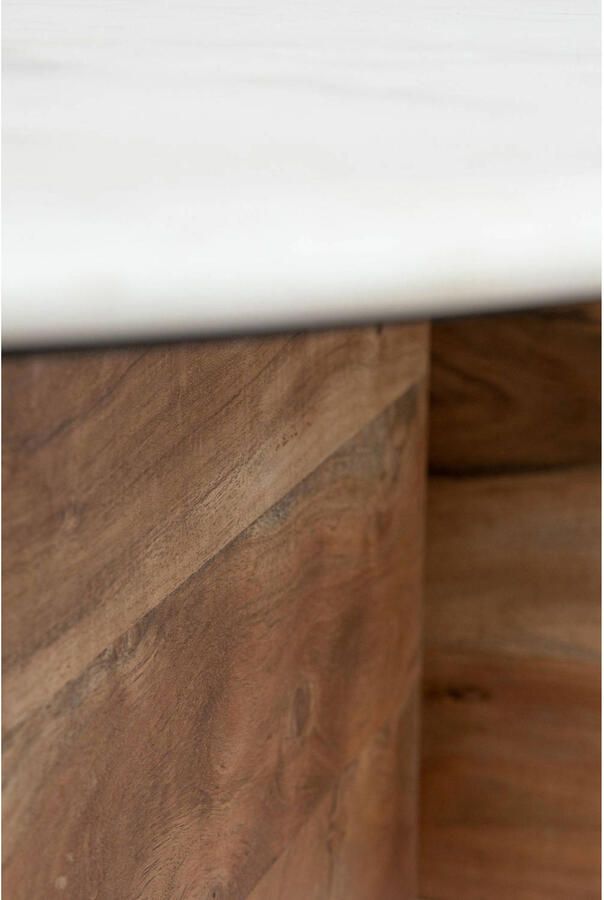 Sissy-Boy Houten koffietafel Marmer blad Organische vorm