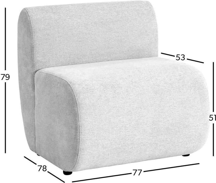 Studio LIVIT 1-zits element eetkamerbank Delia 77 cm - Foto 3