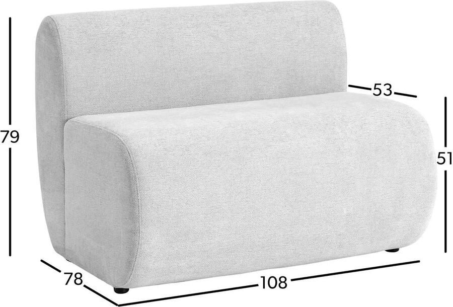 Studio LIVIT 2-zits element eetkamerbank Delia 108 cm - Foto 3