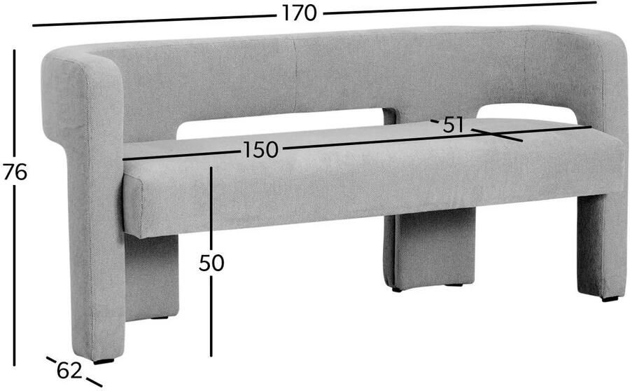 Studio LIVIT eetkamerbank Sculpt 170 cm - Foto 2