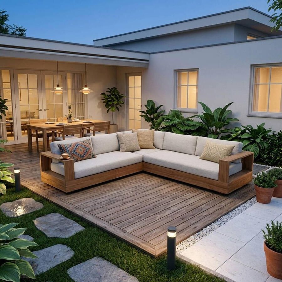 Studio LIVIT loungebank Cereme teak