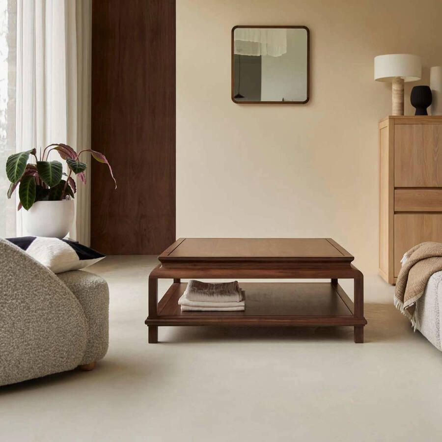 Tikamoon Vierkante salontafel van massief acacia 103 cm Achille