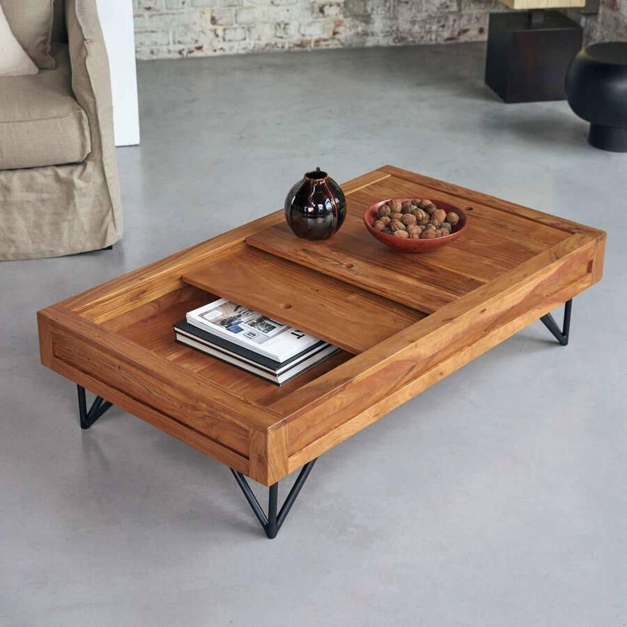 Tikamoon Bonnie Massieve acacia salontafel met opbergruimte - Foto 2
