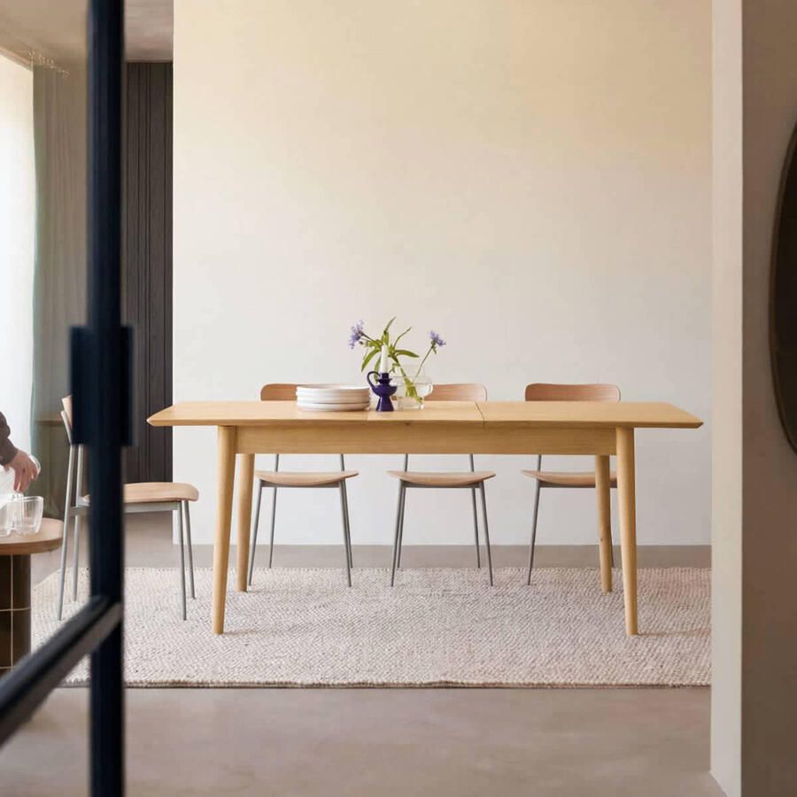 Tikamoon Uitschuifbare tafel in massief mangohout 190x88 Cloé