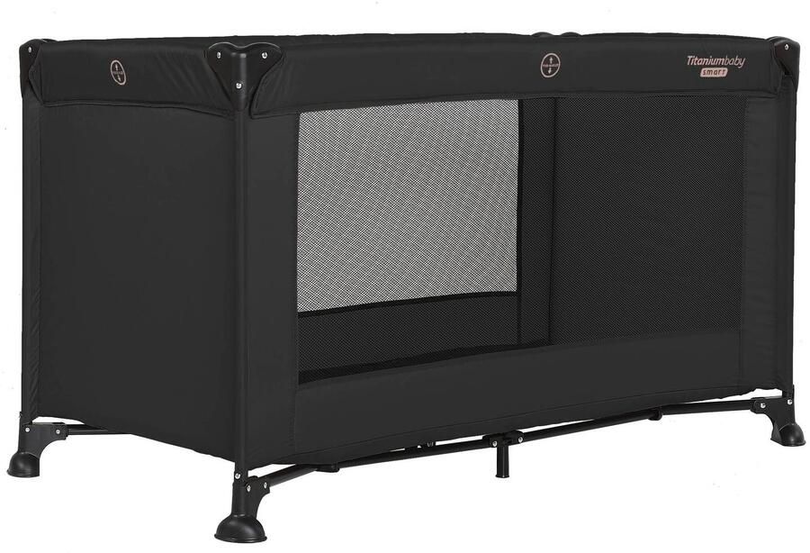 Titaniumbaby Campingbed SMART Jordan 60x120 cm Black inclusief draagtas
